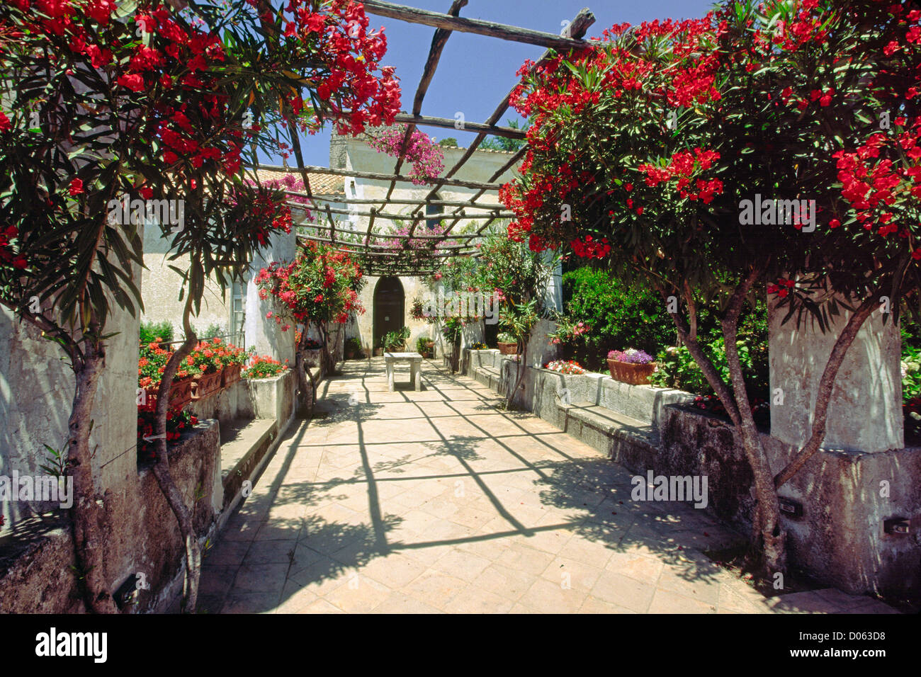Summer Bloom in a Villa Garden, Ravello, Campania, Italy Stock Photo