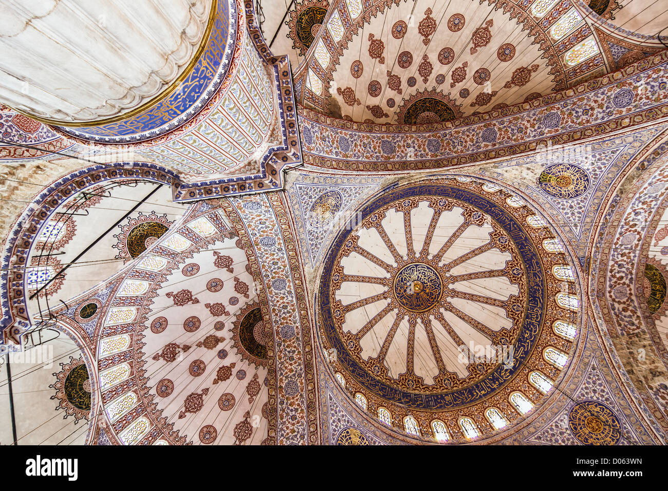 Interior view of the Blue Mosque and Main Dome. Sultan Ahmed Mosque ...