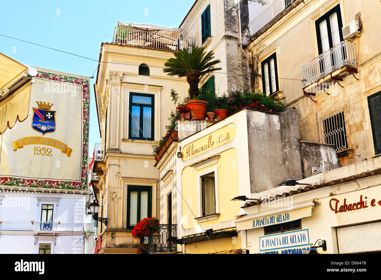 Amalfi House Exteriors, Campania, Italy Stock Photo