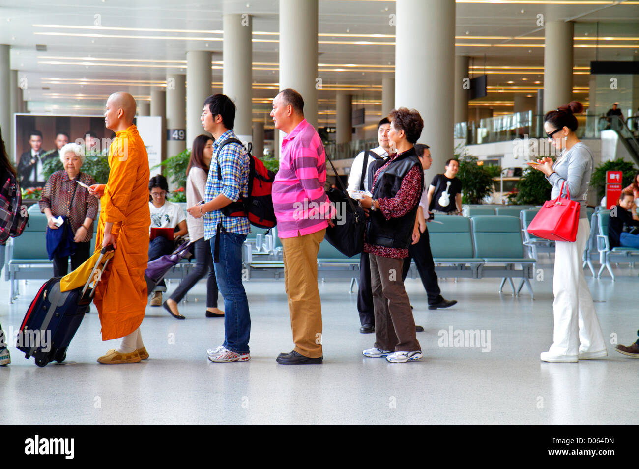 Shanghai China,Chinese Changning District,Hongqiao Airport,Terminal 2,SHA,gate,line,queue
