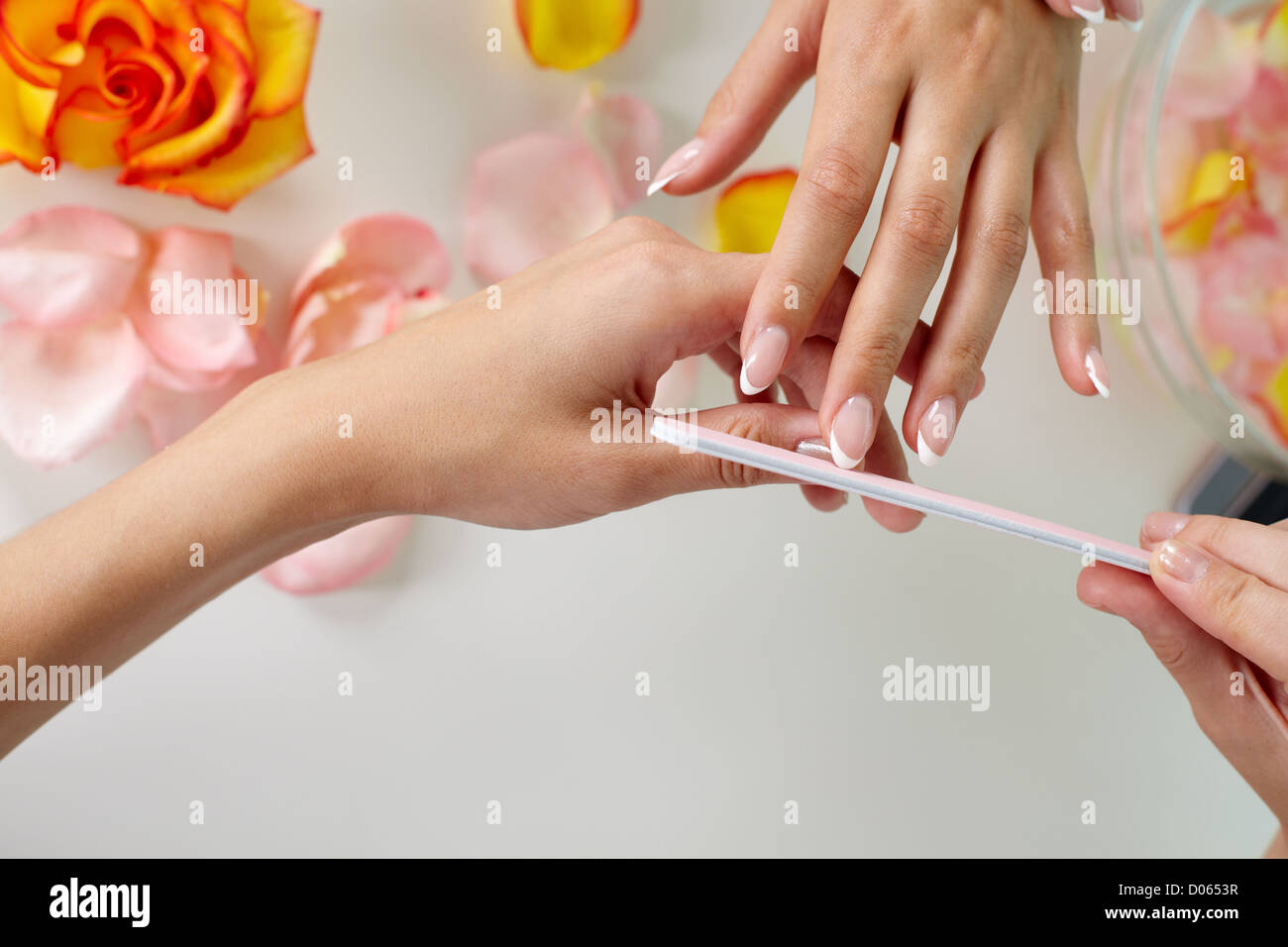 Nail treatment in a professional spa salon Stock Photo - Alamy