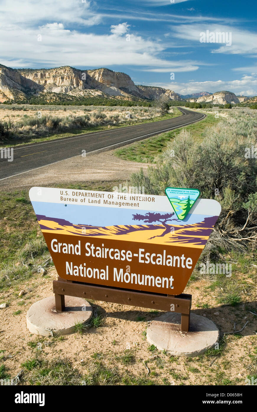 Grand staircase escalante national monument sign hires stock
