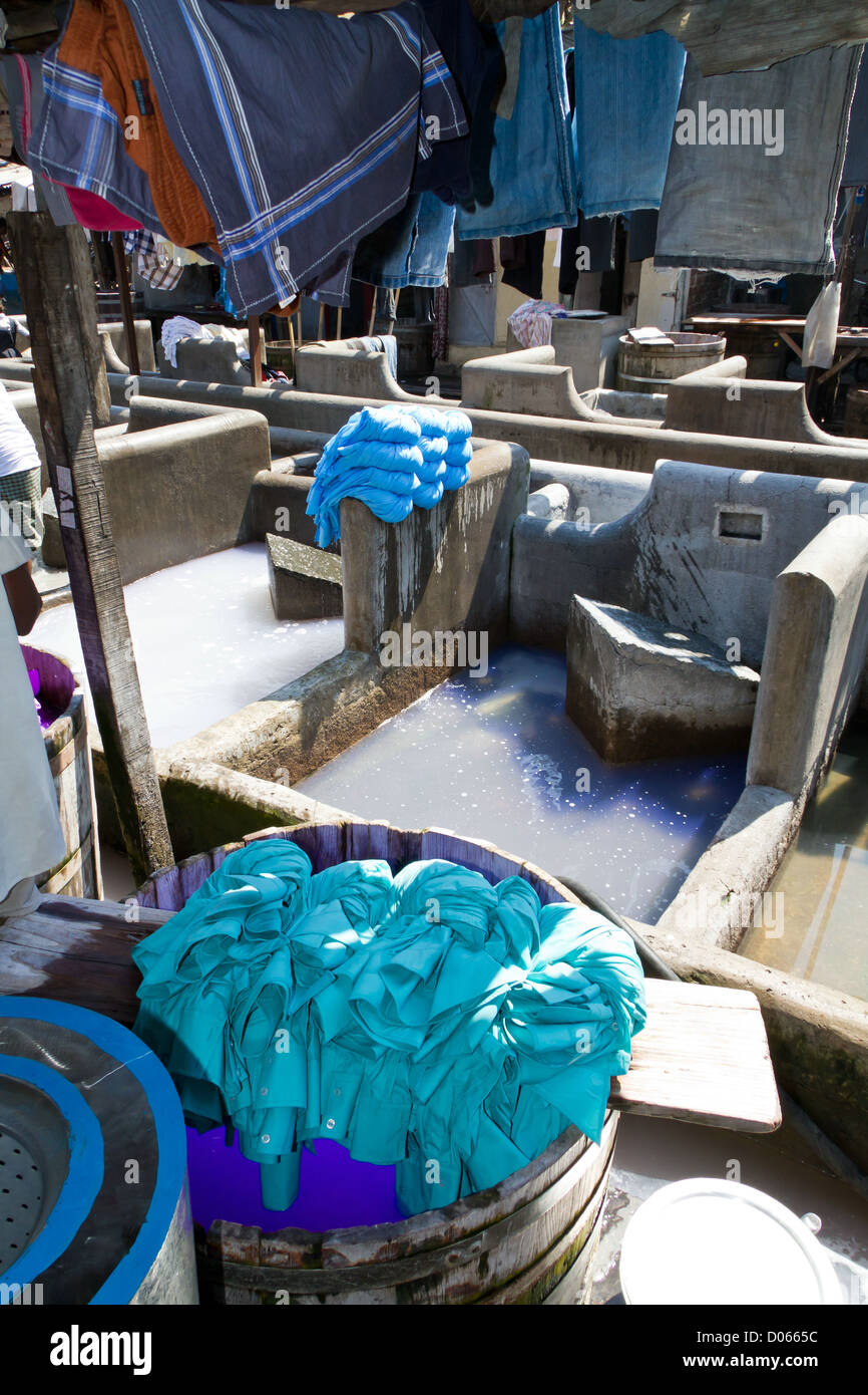 Wash Pens in the open Air Laundry of Dhobi Ghat in Mumbai, India Stock
