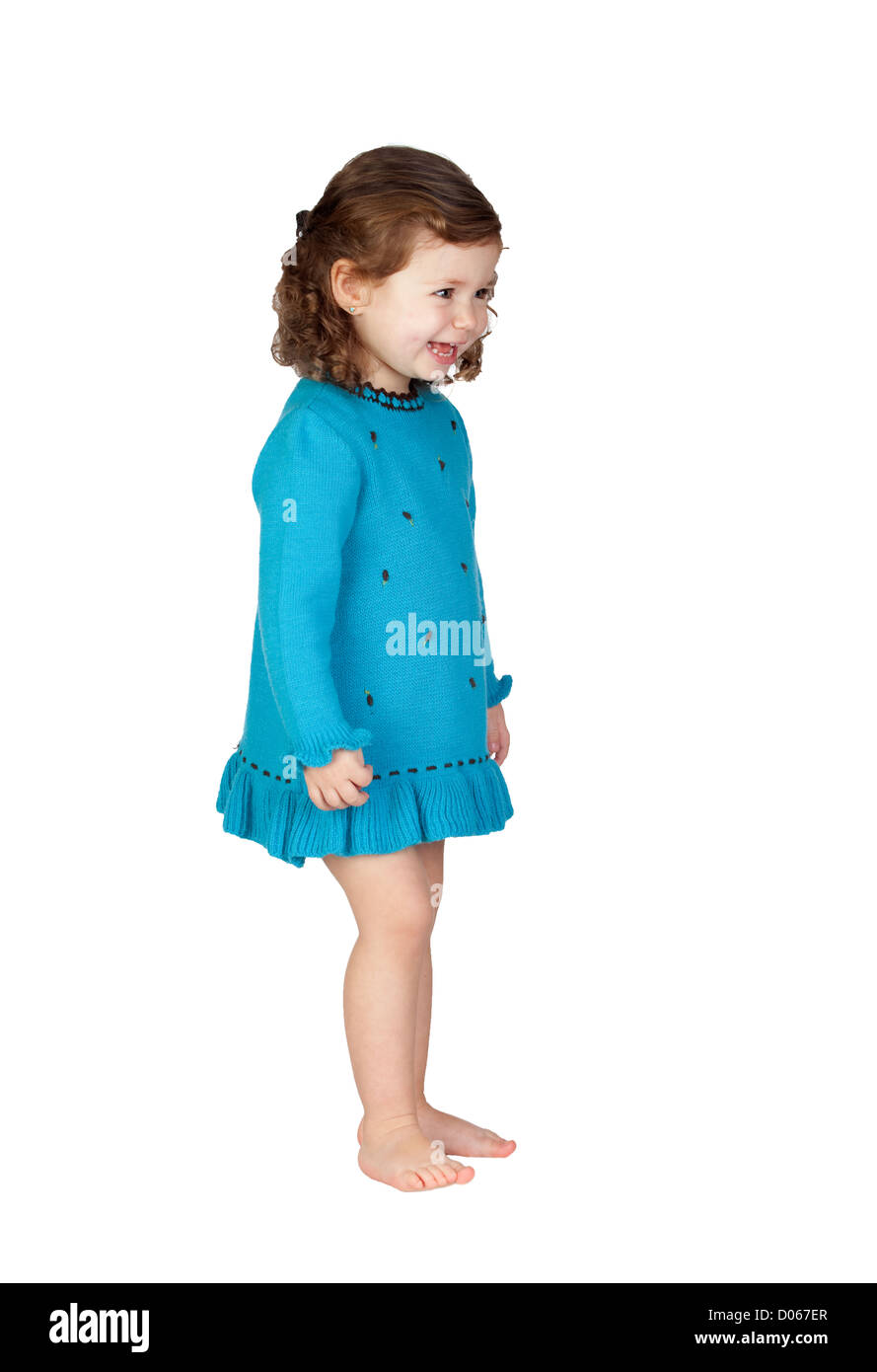 Smiling baby girl isolated over white background Stock Photo - Alamy