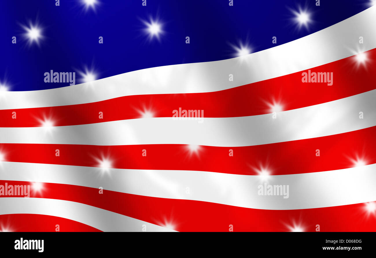 Abstract version of the united states stars and stripes flag Stock Photo