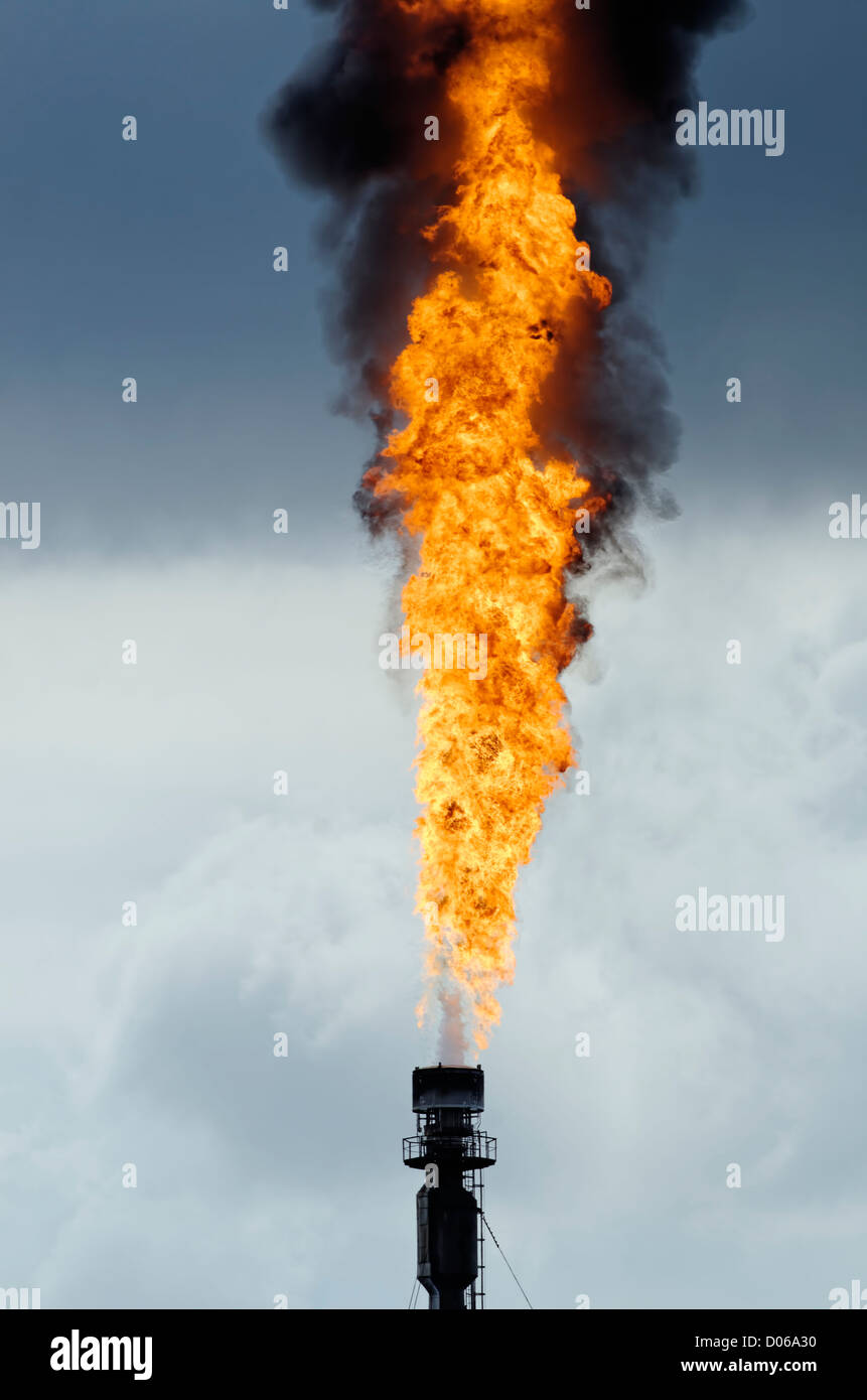 a flare in the petrochemical industry Stock Photo