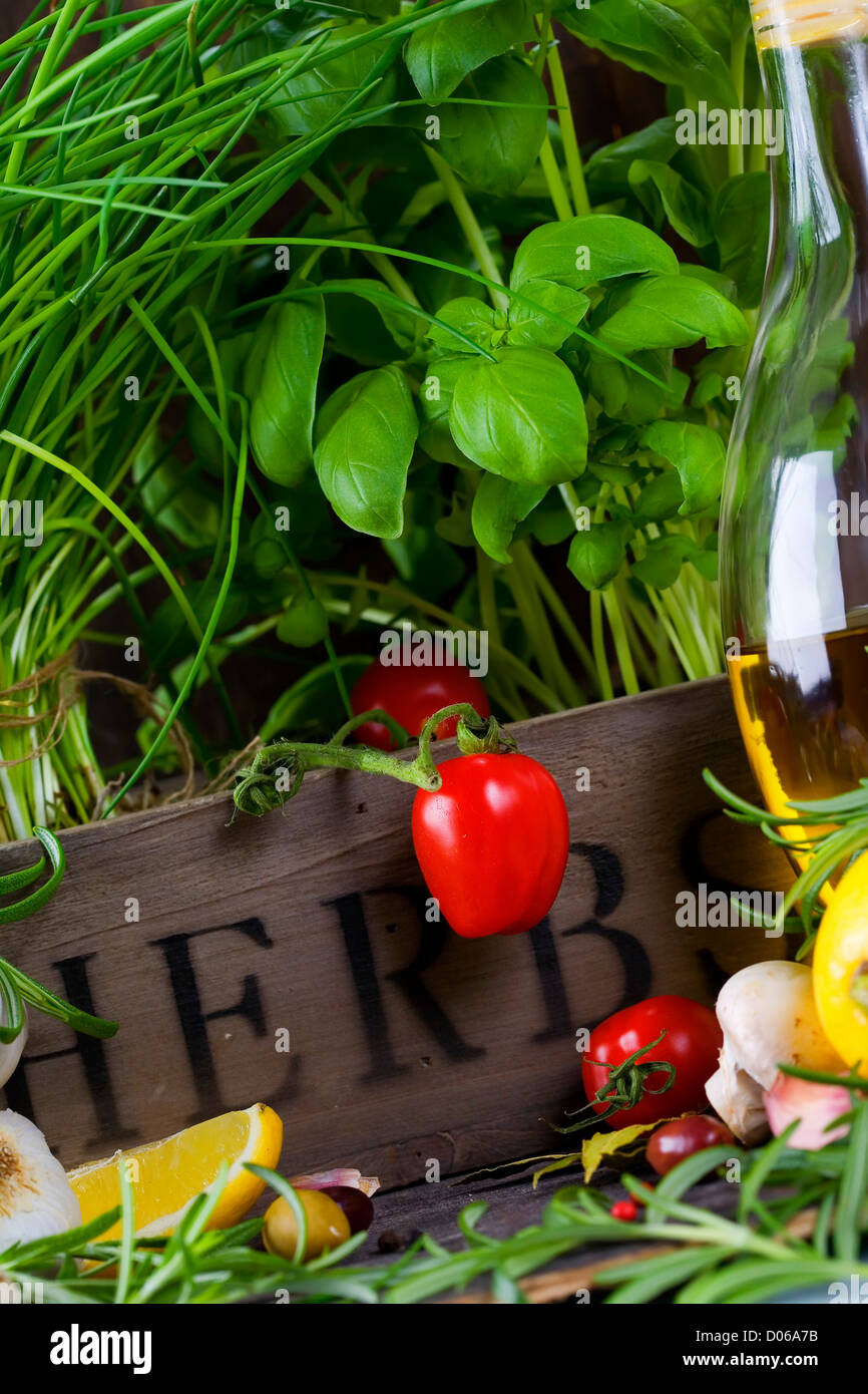 herbs and vegetables Stock Photo Alamy