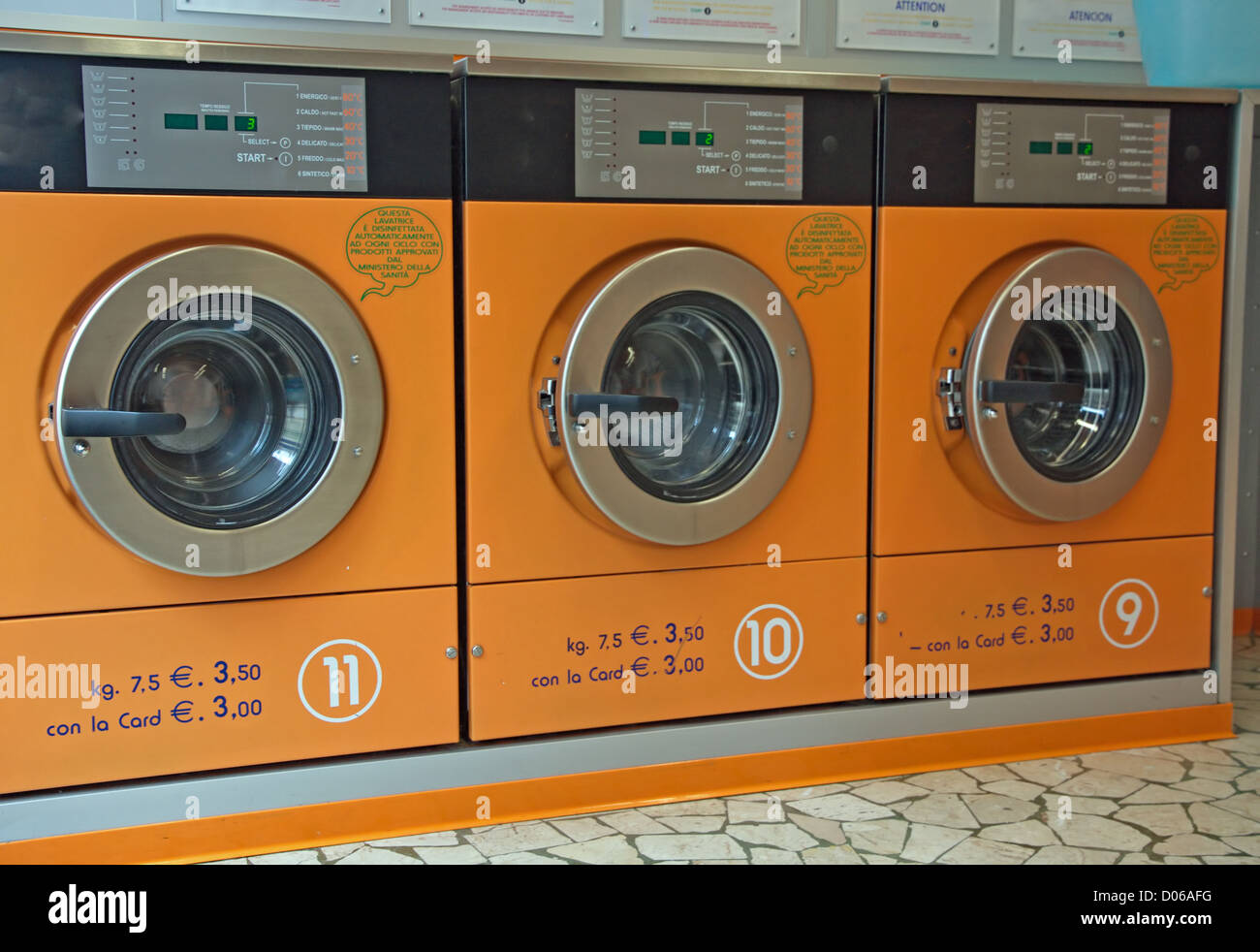 large electronic automatic washing machines for washing the laundry Stock Photo