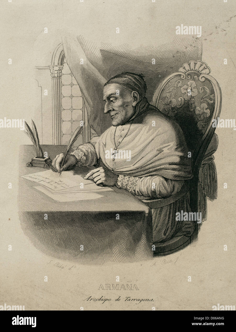 Francisco Armanya Font (1718-1803). Ecclesiastical and theologian. Engraving. Stock Photo