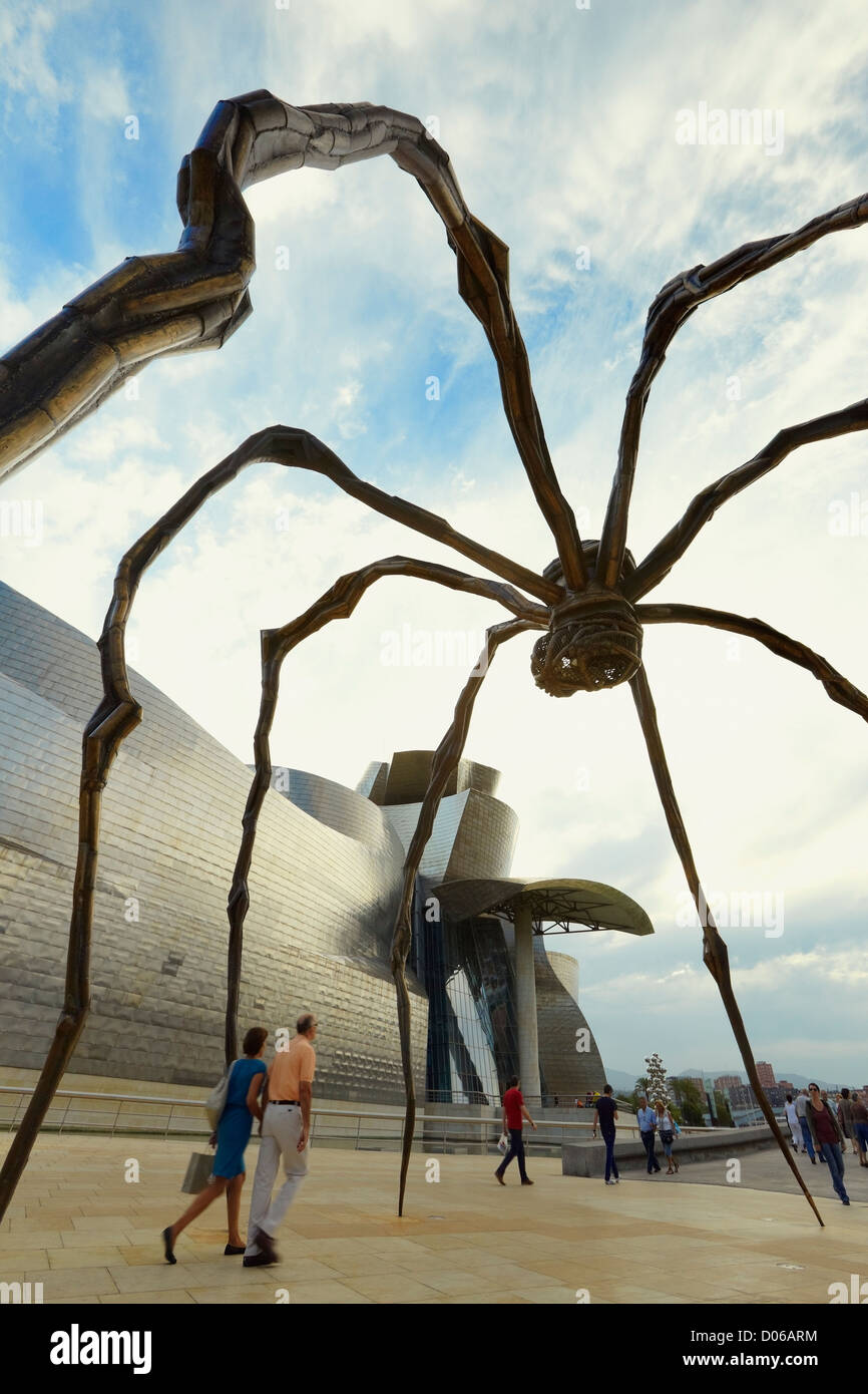 Sculpture called 'Mum' by Louise Bourgeois at the Guggenheim museum Bilbao, Bilbao, Biscay, Basque Country, Spain Stock Photo