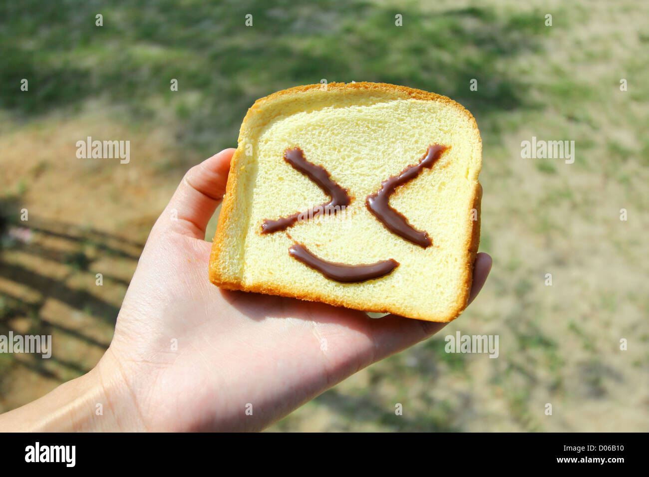 Smiley face bread Stock Photo