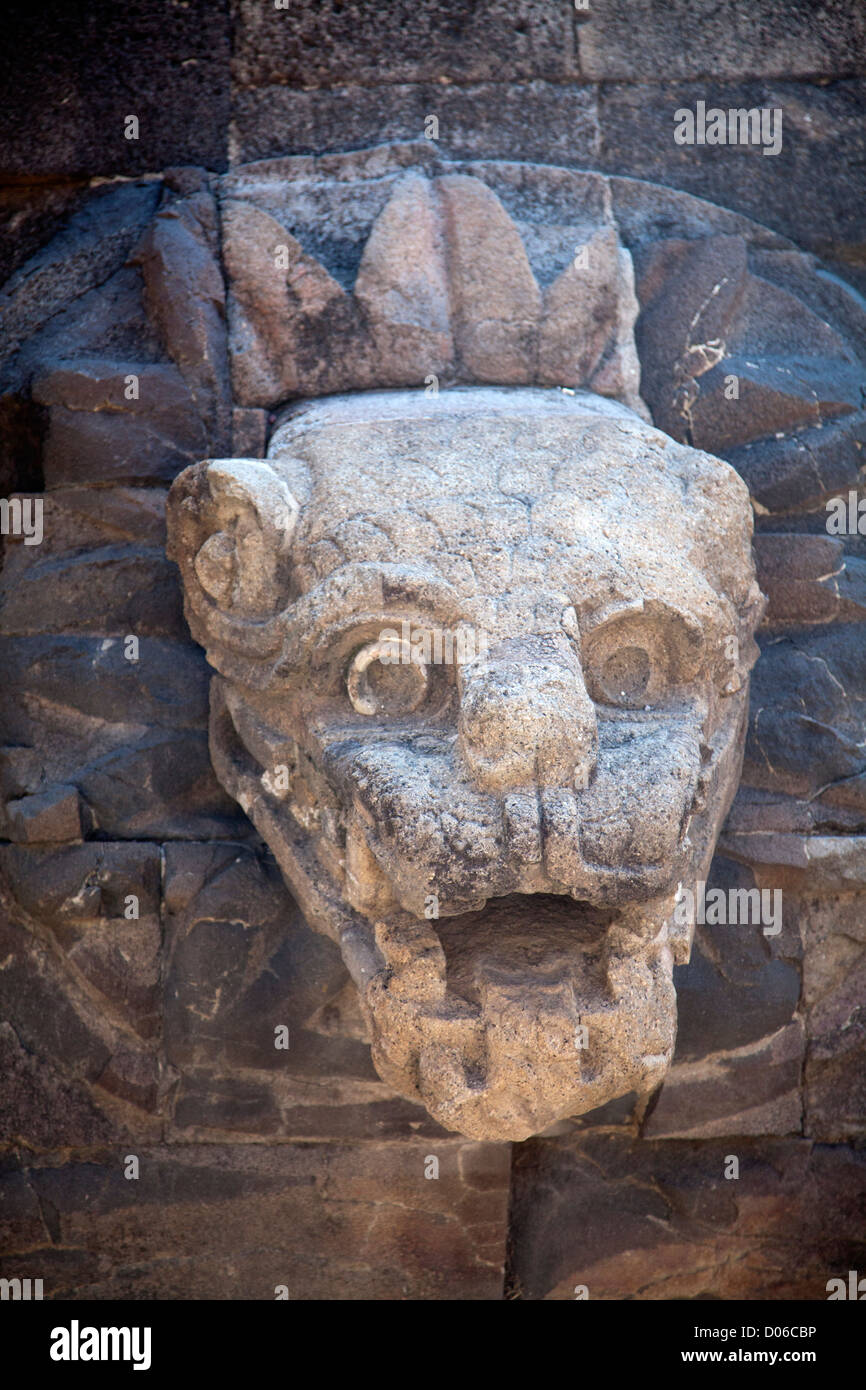 Temple of Quetzalcoatl at Teotihuacan in Mexico Stock Photo
