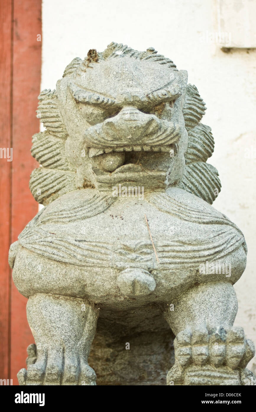 Chinese lion statue Stock Photo