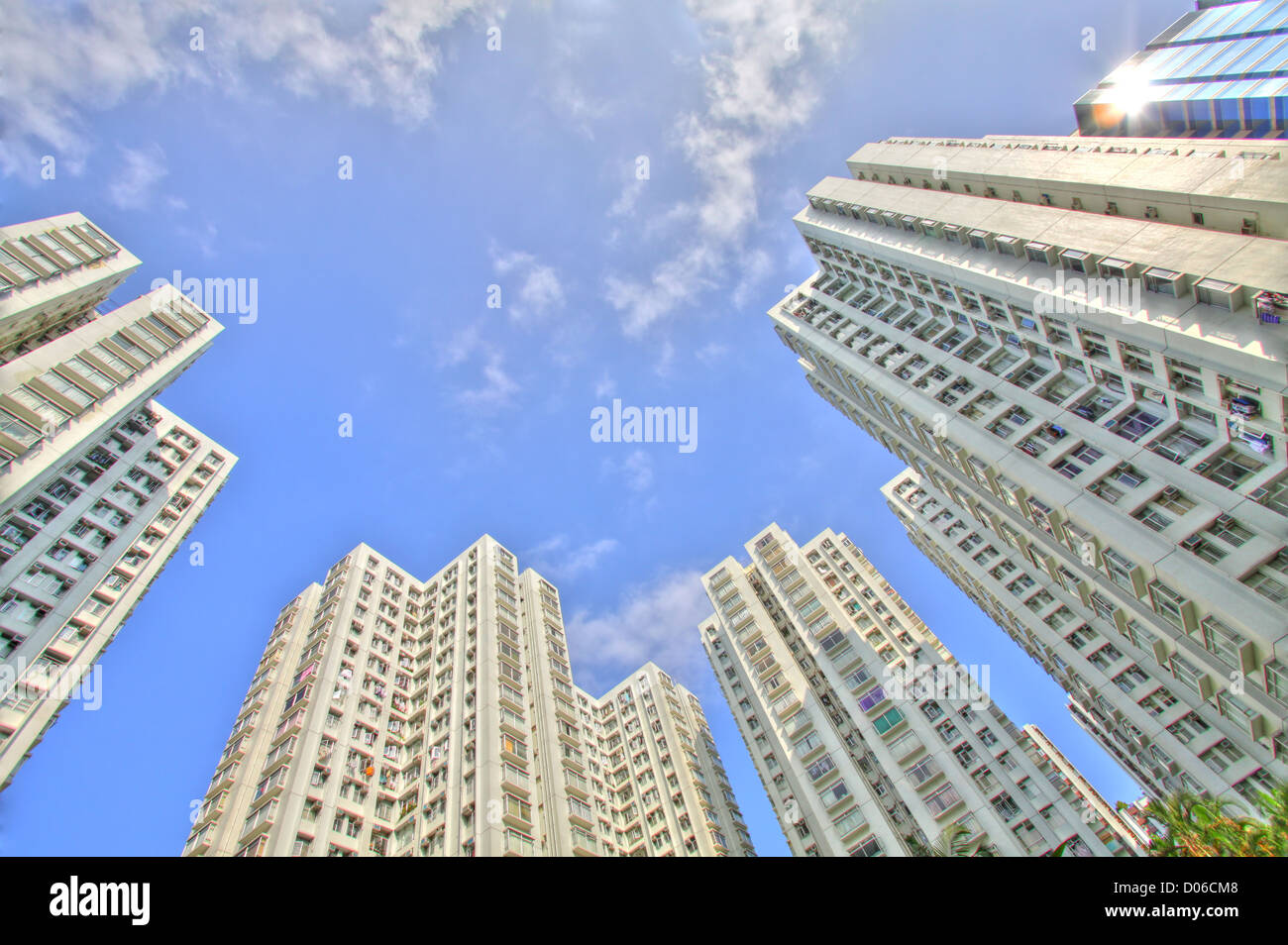 Hong Kong public housing in HDR Stock Photo Alamy