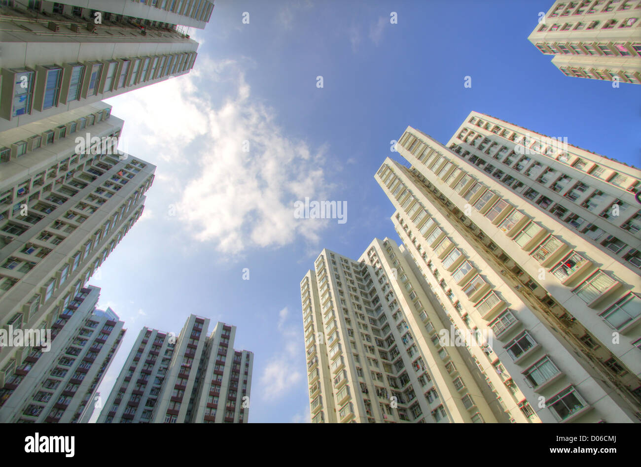 Hong Kong public housing in HDR Stock Photo Alamy