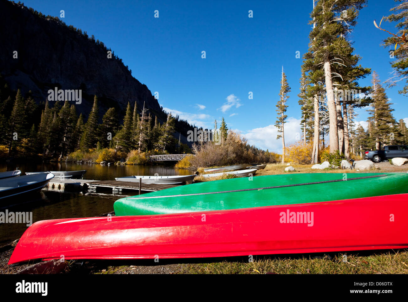 canoe on lake Stock Photo Alamy