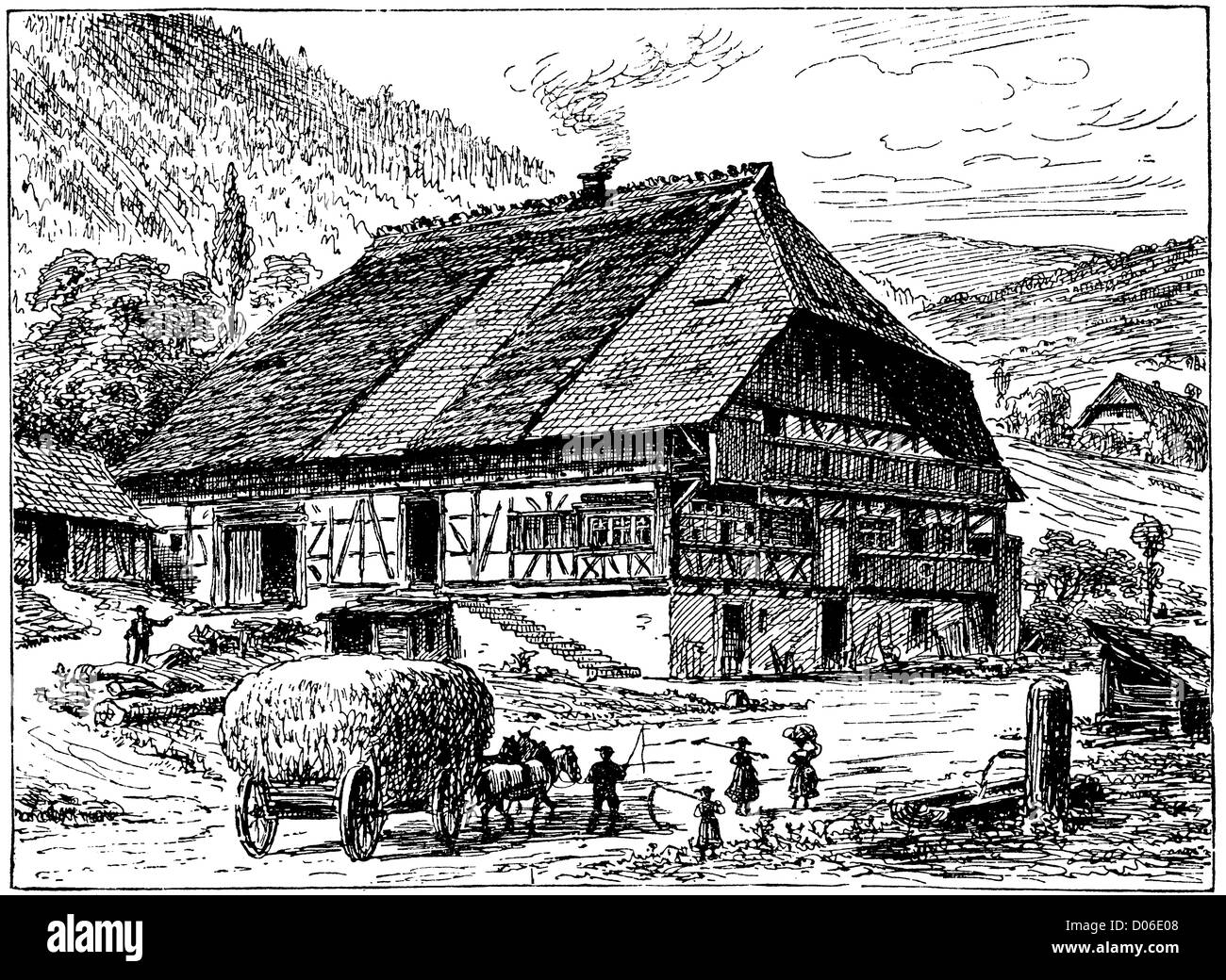 Black Forest Farm House, Farm in the Black Forest, Germany Stock Photo