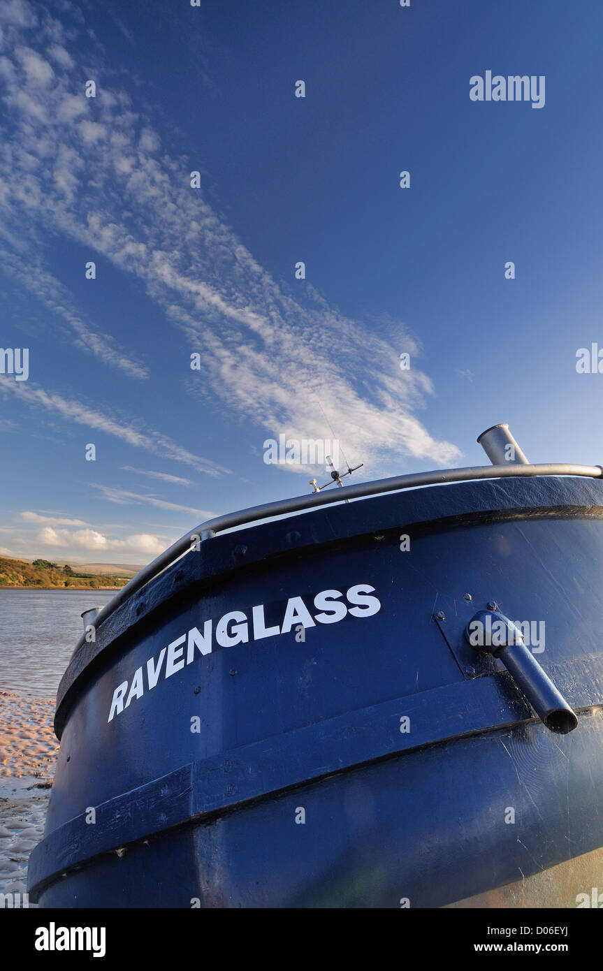 Yacht at Ravenglass on the West Coast of Cumbria, English Lake District Stock Photo