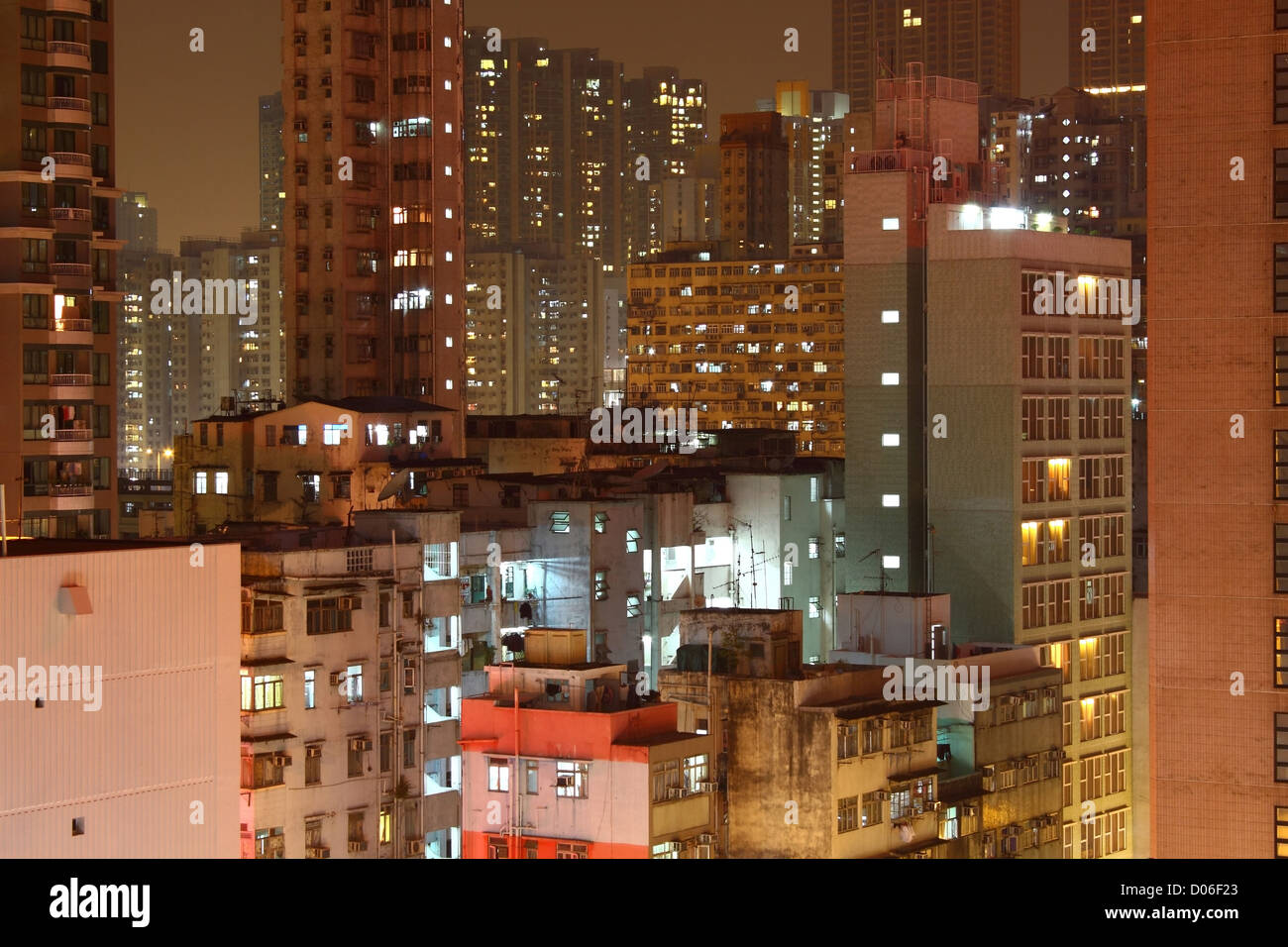 Hong Kong downtown at night Stock Photo - Alamy