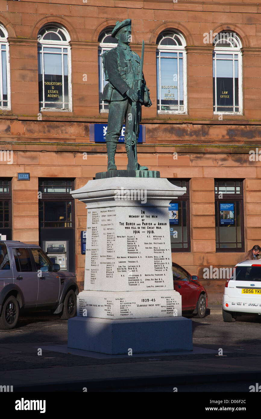 Annan War Memorial High Street Annan, Dumfries and Galloway in Scotland
