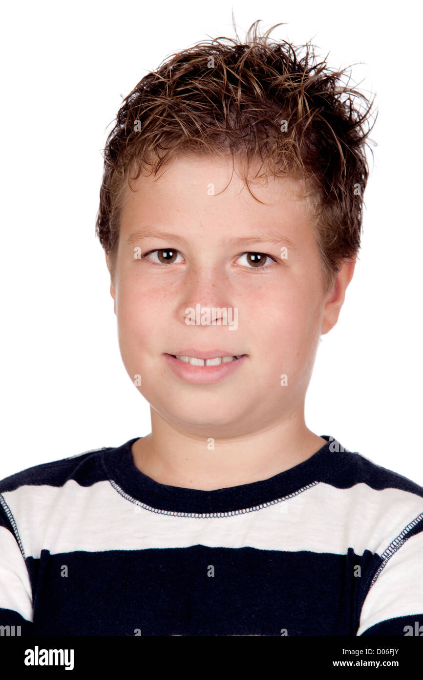 Beautiful boy isolated on a over white background Stock Photo - Alamy
