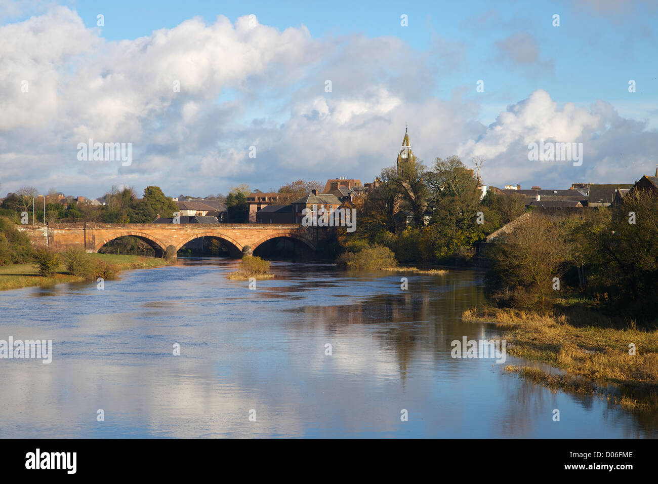 River Annan spanned by Annan Road Bridge Dumfries and Galloway in Scotland Stock Photo