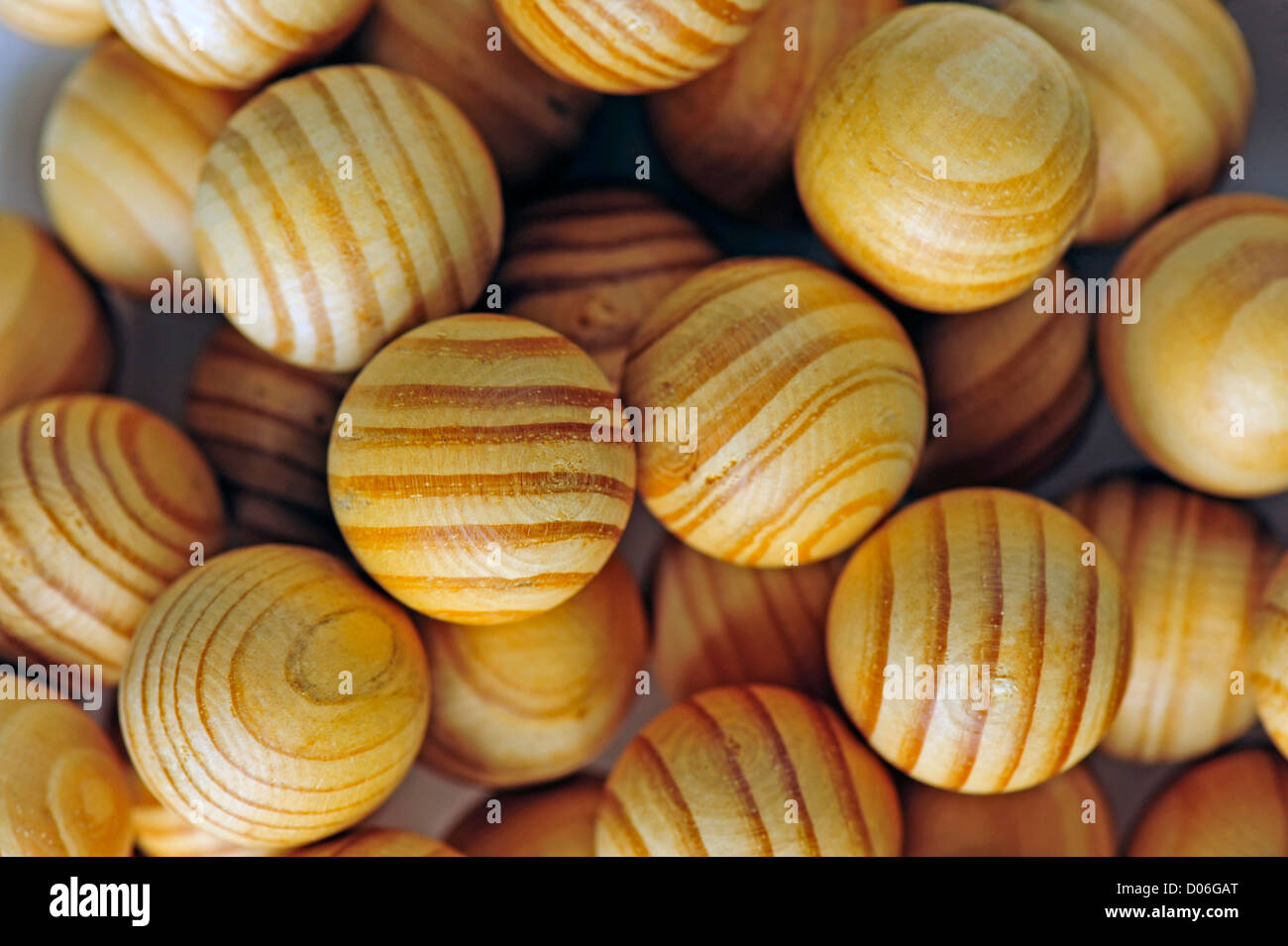 Closeup of cedar wood balls Stock Photo Alamy