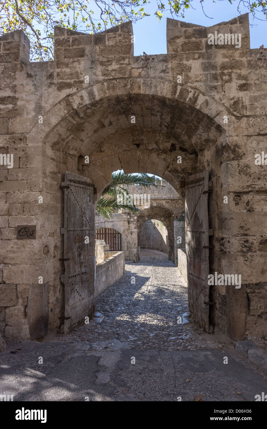 Rhodes old town, medieval, ancient gateway, archway Stock Photo - Alamy