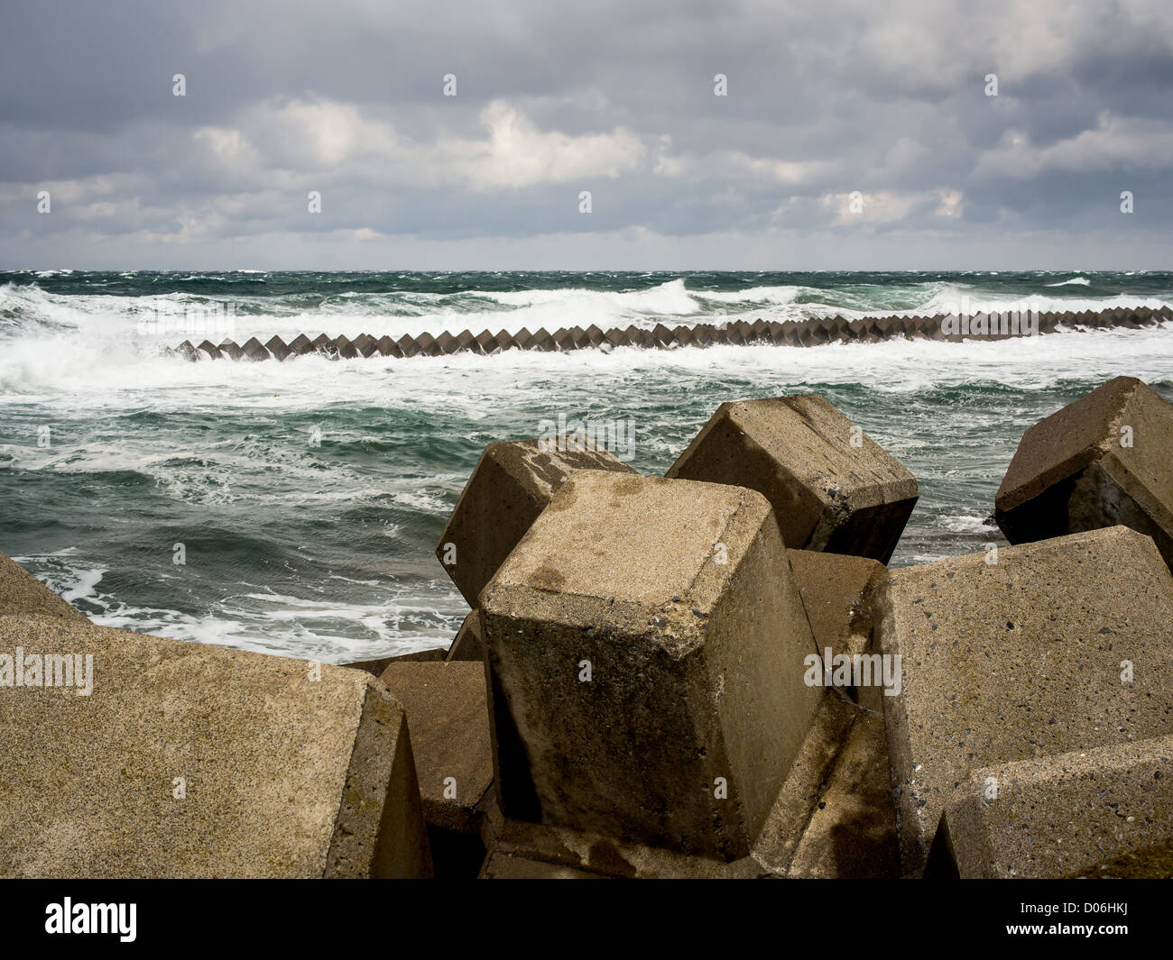 Japanese Tsunami barrier Stock Photo