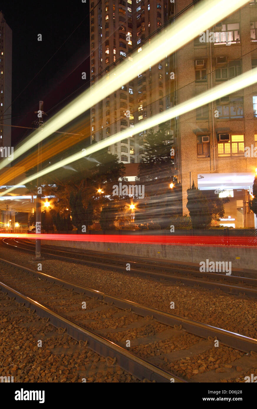 Light rail transportation in Hong Kong Stock Photo