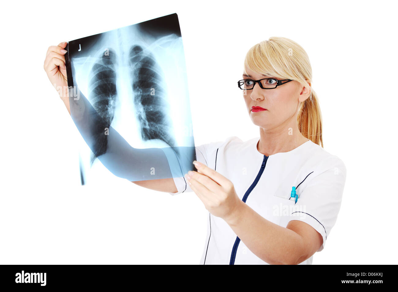 Female doctor looking chest xray Cut Out Stock Images & Pictures - Alamy