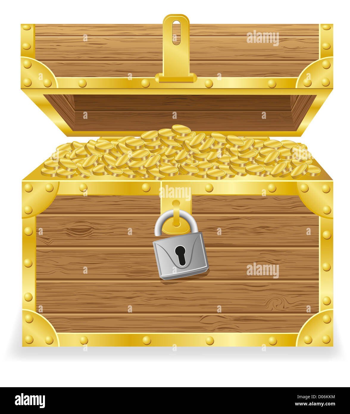 antique treasure chest illustration isolated on white background Stock ...