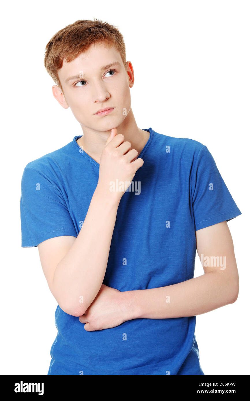 Young man thinking Stock Photo Alamy