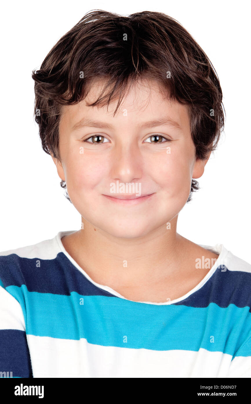 Beautiful boy isolated on a over white background Stock Photo - Alamy