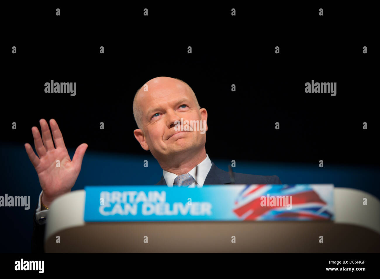 The Conservative Party Conference, Birmingham. At the ICC and Symphony Hall. William Hague, Foreign Secretary. Stock Photo