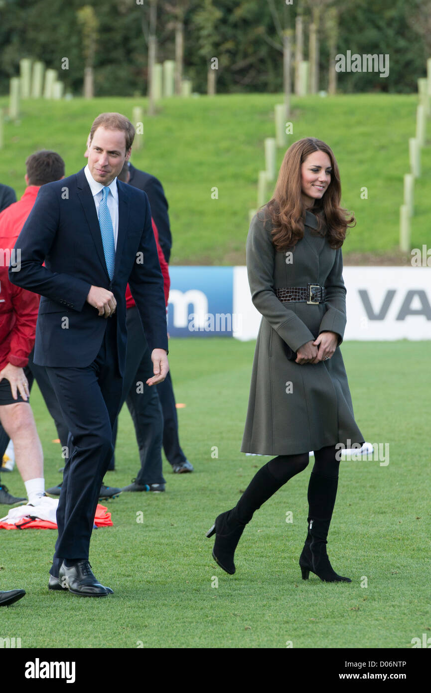 The Duke and Duchess of Cambridge visiting St George's Park, The FA Training Facility, Burton on Trent, Staffordshire, England Stock Photo