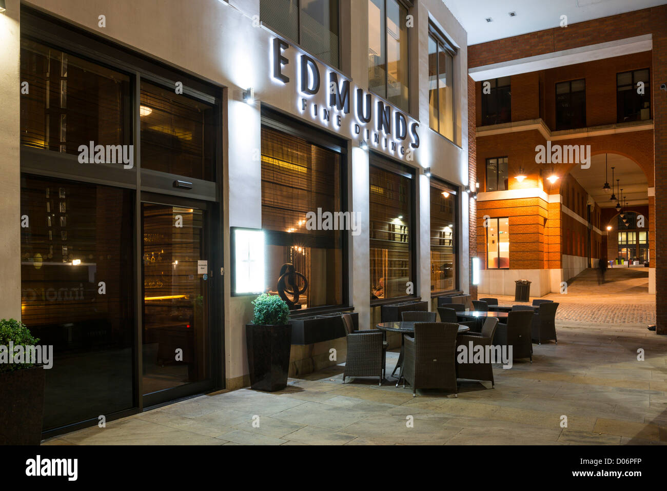 Edmunds fine dining restaurant in Brindleyplace, Birmingham Stock Photo
