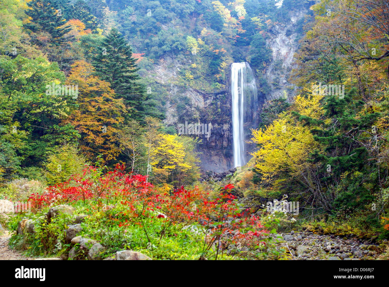 Japan, Waterfall, near Takayama, Gifu Prefecture Stock Photo