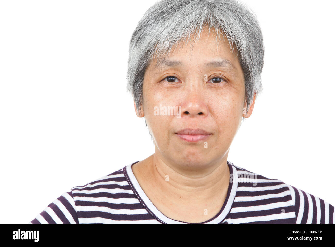 Woman along the road, Lachung, Sikkim, India Stock Photo. mature asia woman Stock Photo. 