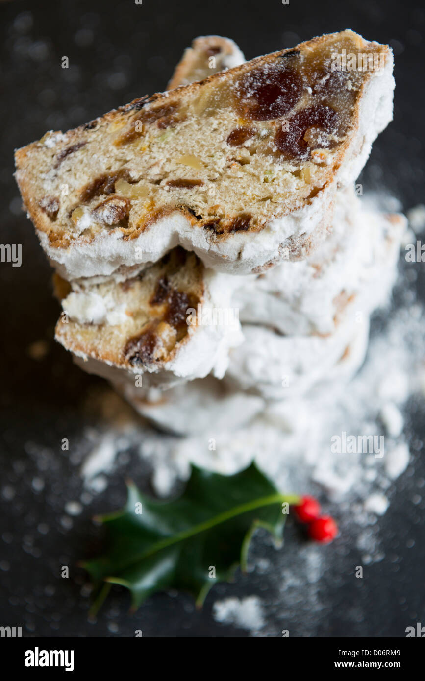 Christmas Stollen cake Stock Photo