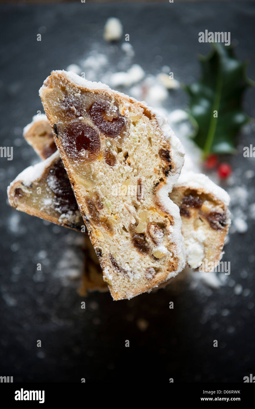 Christmas Stollen cake Stock Photo