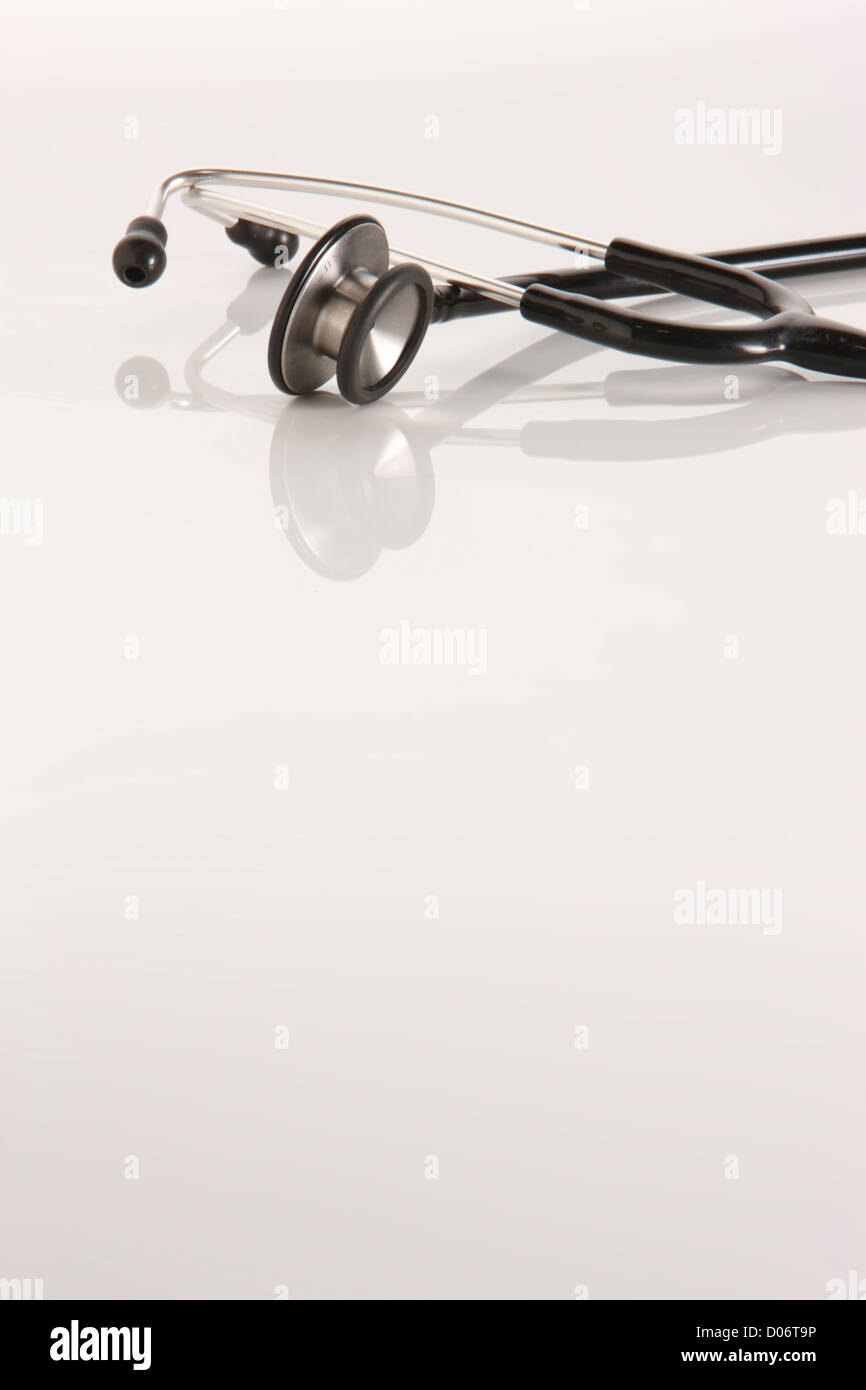 Stethoscope on white and graduated background Stock Photo - Alamy