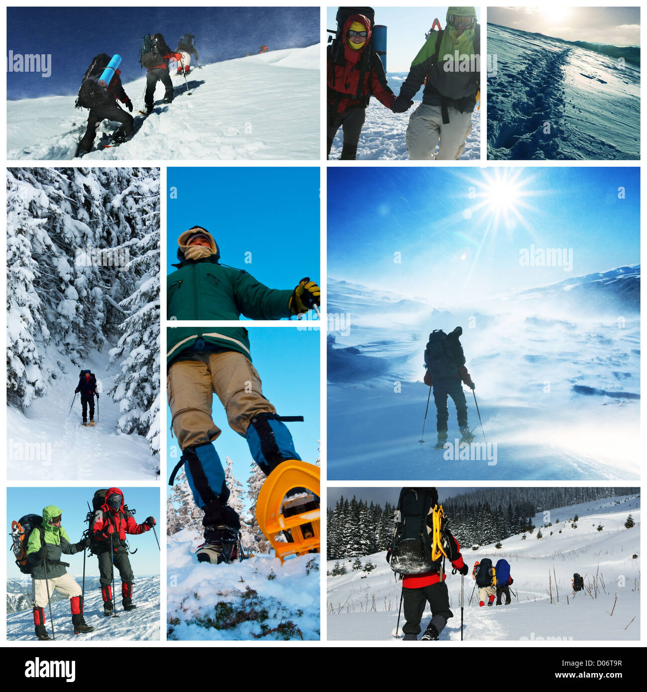 Group hikers trekking snowshoes hi-res stock photography and images - Alamy