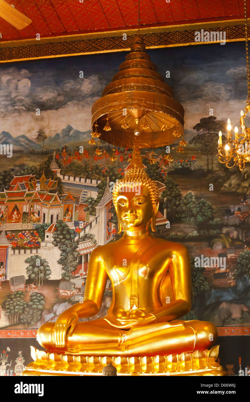 Buddha Statue in the Temple Wat Bowon in Bangkok, Thailand Stock Photo