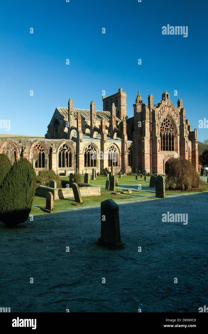 Melrose Abbey, Melrose, Scottish Borders Stock Photo