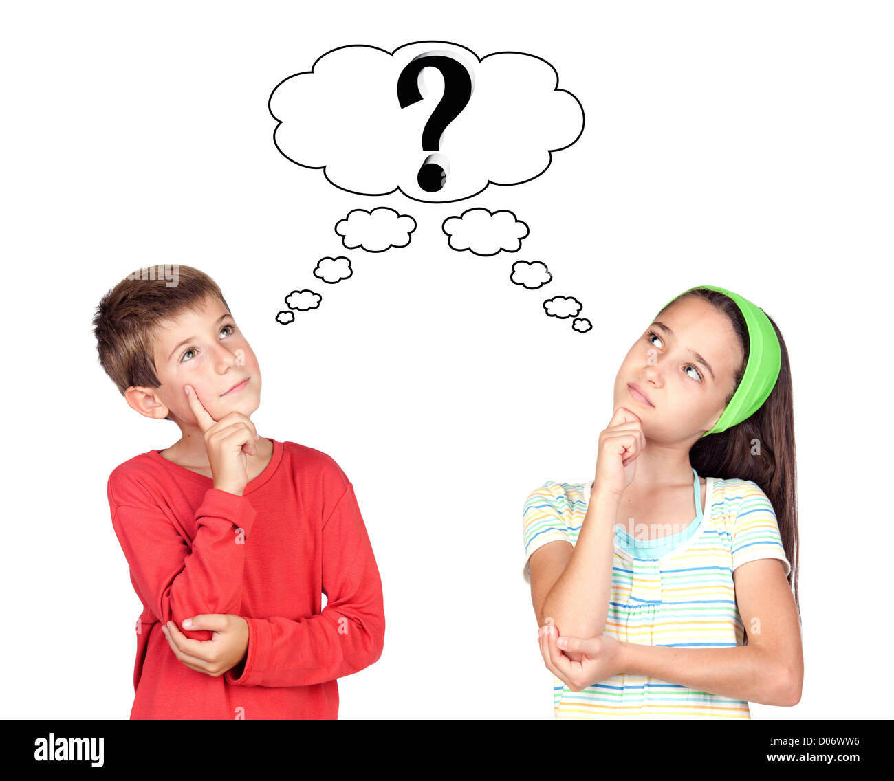 Thoughtful children isolated on white background Stock Photo Alamy Thoughtful children isolated on white background Stock Photo Alamy