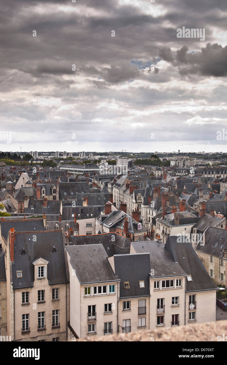 Looking over the rooftops of Tours in France. Stock Photo