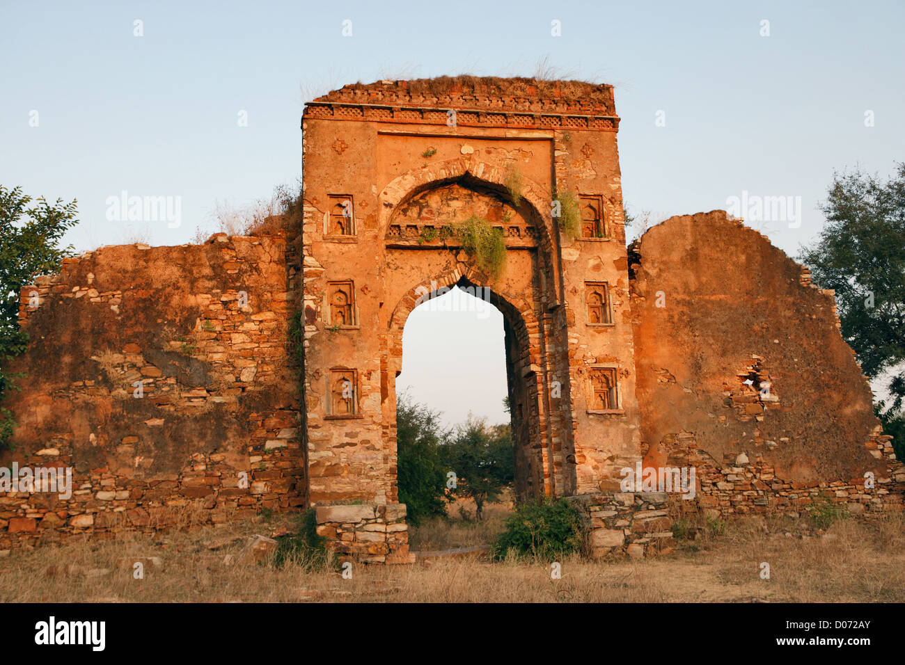 Ruins at Chittorgarh Fort, Udaipur, Rajasthan, India Stock Photo