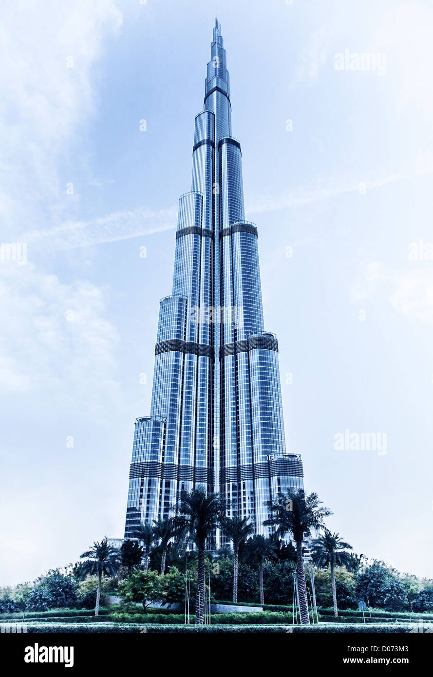 DUBAI, UAE - FEBRUARY 16: Burj Khalifa - world's tallest tower in the world at 828m, located in Downtown Dubai, Burj Dubai Stock Photo