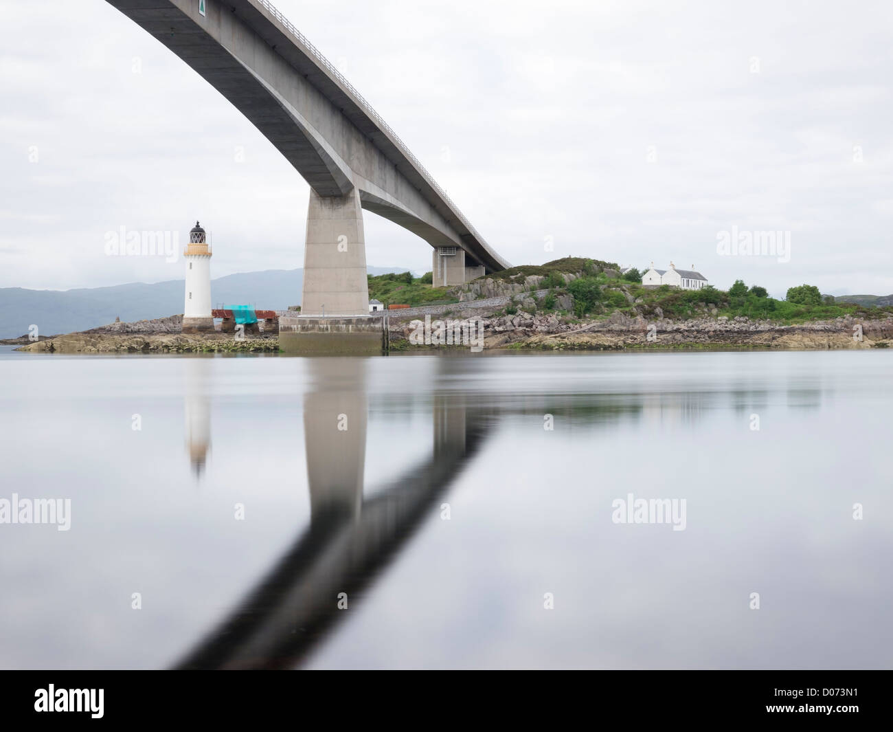 The Skye Bridge over Loch Alsh and the Kyleakin lighthouse at Kyle of ...